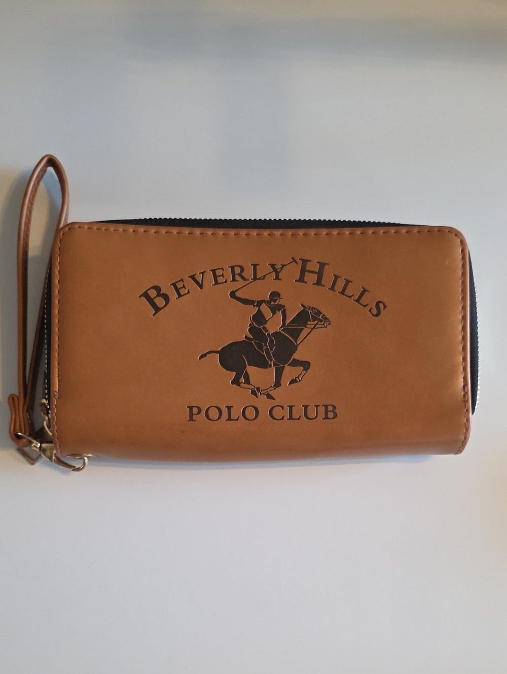 Tan Faux Leather Beverly Hills Polo Club Wallet Wristlet